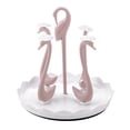 thumbnail image 2 of Swan Cup Holder with Rotating Drip Tray Plastic Rotatable Drinking Cup Drainer Stand Rack for Home Kitchen Pink 4 Heads, 2 of 5
