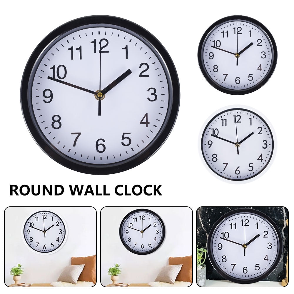 ODOMY Modern Wall Clock, 8 Inch Large Round Silent NonTicking Wall Clock, Big Numbers Quartz