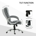 thumbnail image 5 of Vinsetto High Back Home Office Chair Executive Computer Chair with Adjustable Height, Upholstered Thick Padding Headrest and Armrest - Gray, 5 of 10