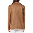thumbnail image 3 of Chaqueta de Blazer de Ante Femenina Vintage Casual con Botones y Mangas Largas con Bolsillos S Marrón, 3 of 6