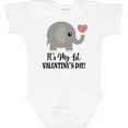 thumbnail image 3 of Inktastic 1st Valentines Day Baby Elephant Boys or Girls Baby Bodysuit, 3 of 5