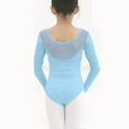 thumbnail image 2 of Mesh Long Sleeve Dance Leotard for Toddler Big Little Girls,Teens, Ballet Bodysuits Gymnastics Dancewear, 2 of 4