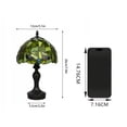 thumbnail image 7 of Halloween Green Dome Night Light, 7.9in LED Table Lamp with Tiffany Style Shade for Bedroom, Mantel and Party Decor, 7 of 7