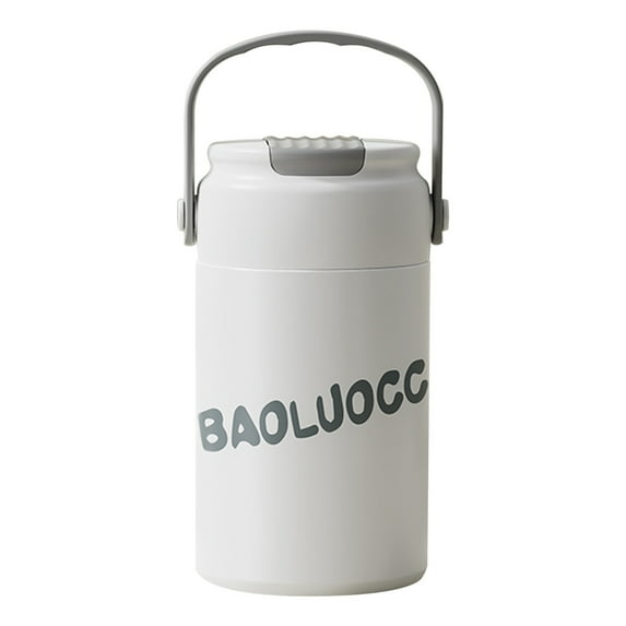 Vfedsrsge 18oz Stainless Steel Cup with Handle, Tea Water Separation Straw Cup Floral Tea Cup White