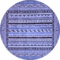 thumbnail image 1 of Ahgly Company Machine Washable Indoor Round Abstract Blue Modern Area Rugs, 3' Round, 1 of 4