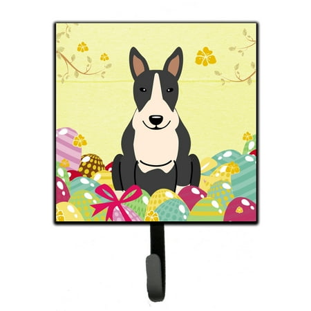 

Carolines Treasures BB6133SH4 Easter Eggs Bull Terrier Black White Leash or Key Holder 7Hx4.25W multicolor