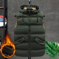 thumbnail image 2 of Vedolay Jackets for Men Zip Up Windproof Jackets Overcoat Thicken Long Coat Army Green,4XL, 2 of 4