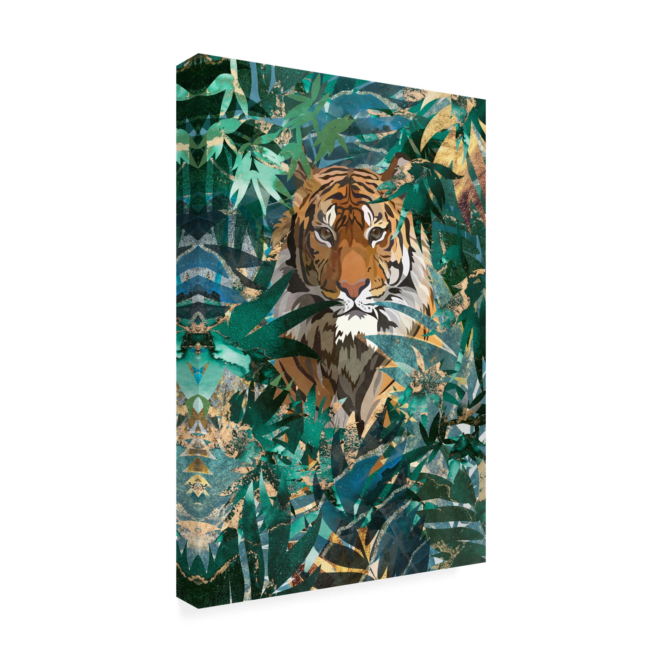 Trademark Fine Art Sarah Manovski Tiger in the jungle 2 Canvas Wall Art