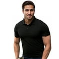 thumbnail image 6 of Men's 100 % Cotton Slim Polo Short Sleeve Shirt, Black L, 3 Pack, 6 of 7
