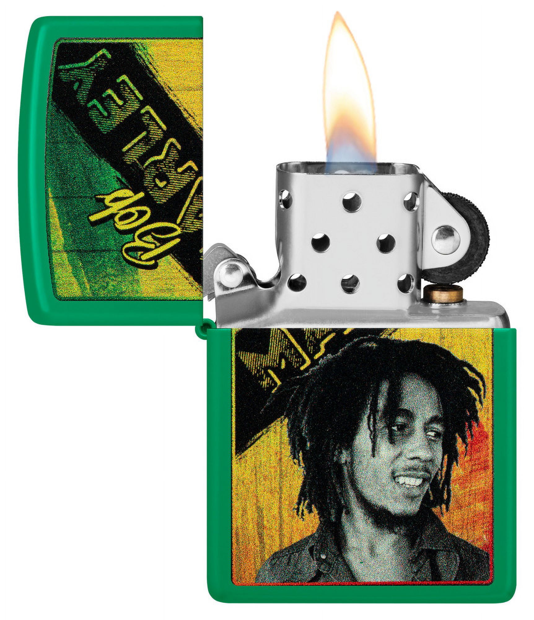 Zippo Bob Marley Grass Green Design Grass Green Matte Pocket Lighter
