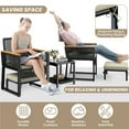 thumbnail image 4 of Yaheetech 5-Piece Outdoor Conversation Furniture Set with Glass Table and Ottomans, Black/Beige, 4 of 8