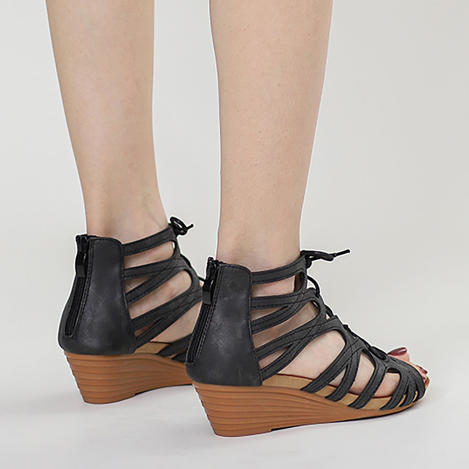 Women s Sandals Female Sandal Adult Womens Shoes Double Buckle Sandals for Women Size 13 Summer Girls Straps Retro Women High Heels Sandals Lace Pearl