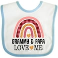 thumbnail image 3 of Inktastic Grammy and Papa Love Me Granddaughter Rainbow Girls Baby Bib, 3 of 4