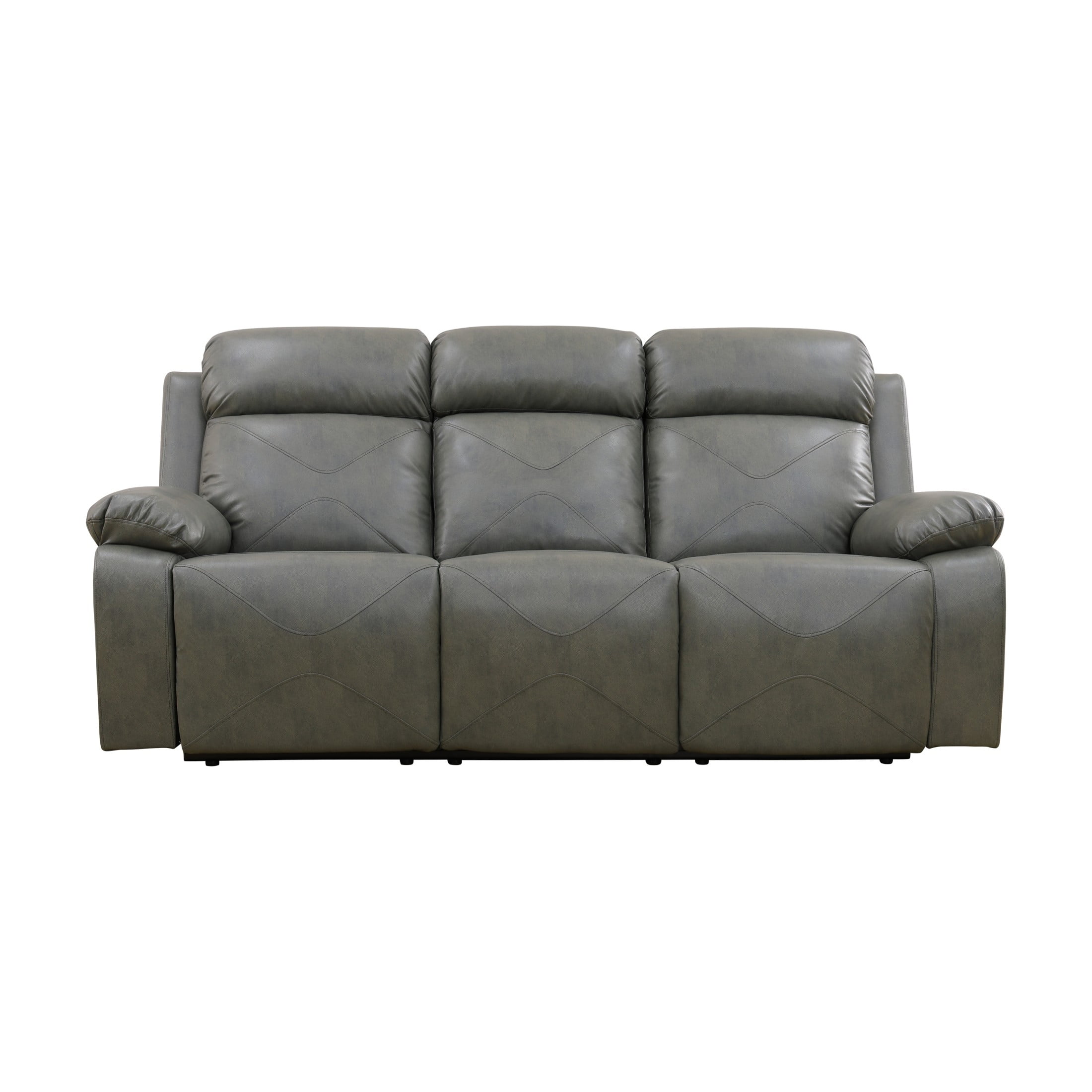 Aukfa 3 Seater Recliner Sofa Chair with Cupholder for Living Room, Home Theater Seating, Gray