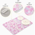 thumbnail image 4 of FREEAMG Dish Drying Mat Pink Love Hearts Kitchen Dish Pads Super Absorbent Microfiber Dish Drying Rack Pads Safe Heat-resistant Kitchen Counter Mat,18x24 Inch, 4 of 7