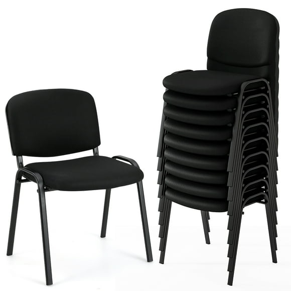 Gymax Set of 10 Office Guest Chair Stackable Reception Chair Waiting Conference Room