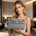 thumbnail image 5 of Cevemin Travel Toiletry Bag - Three-Zipper Waterproof Oxford Cloth Cosmetic Organizer with Portable Hook for Men and Women, Ideal Size 9.45x5.91x1.18in for Bathroom and Travel, 5 of 6