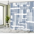 thumbnail image 5 of Ambesonne Geometric Shower Curtain, Futuristic Stripes, 69"Wx70"L, Cadet Blue Grey White, 5 of 5