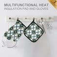 thumbnail image 4 of Yayeee Oven Mitts and Pot Holder Set of 4 Heat Resistant Kitchen Gloves Baking Hot Pad, Gold Geometric Pattern, 4 of 5