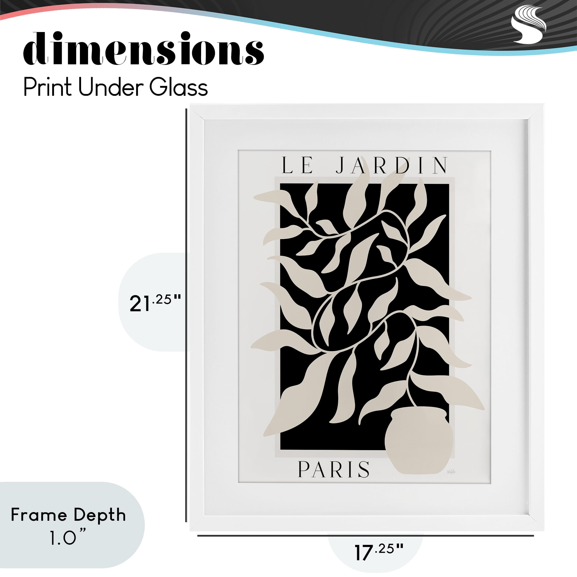 Stupell Industries Le Jardin Paris Botanicals White Framed Print Under Glass, design by Natalie Carpentieri