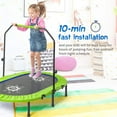 thumbnail image 2 of Parent-Child Twin Trampoline, Kids Trampoline with Adjustable Handrail, Mini Trampoline for Two Kids, Child Toddler Jumping Trampoline for Indoor/Outdoor, No-Spring Band Rebounder, 2 of 9
