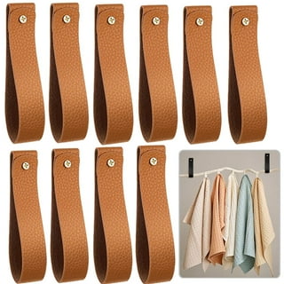 10 Pcs Leather Hooks Wall-Mounted,Leather Curtain Rod Holder, PU Leather  Straps for Hanging Bracket, DIY Storage Hook Scarf Towel Holder Boat Paddle  Holder Wall Boho Pole Wrap Hangers (Brown 10) 