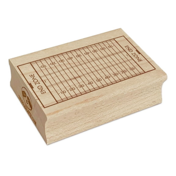 American Football Field Aerial Top View Rectangle Rubber Stamp Stamping Scrapbooking Crafting - Small 1.7in