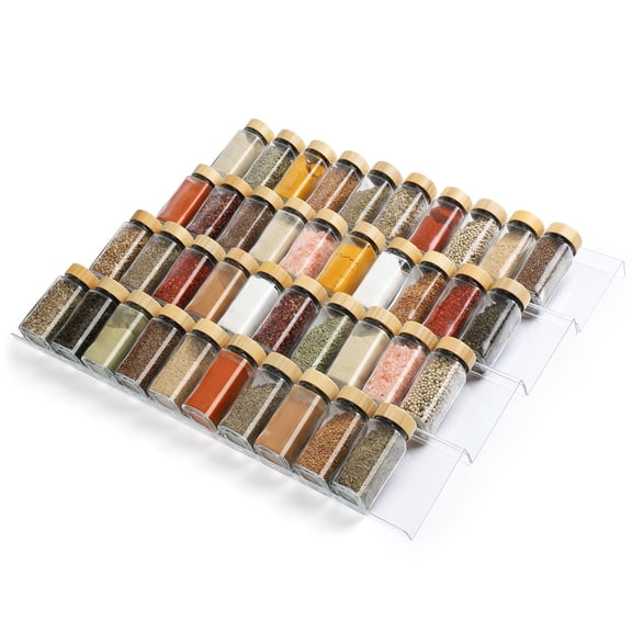 Spice Drawer Organizer 4 Tier, Acrylic Seasoning Organizer Rack, Small