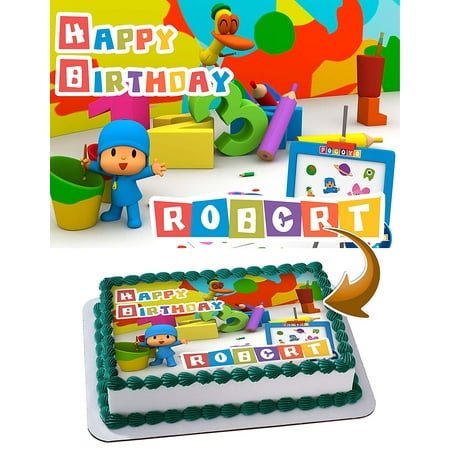 Pocoyo Edible Cake Image Topper Personalized Birthday Party 1/4 Sheet