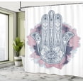 thumbnail image 4 of Ambesonne Ethnic Shower Curtain, Folkloric Motif Art Print, 69"Wx84"L, Purpleblue Blush, 4 of 4
