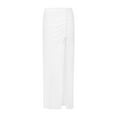 thumbnail image 5 of Douhoow Women Beach Cover Up Mid Length Wrap Skirt Solid Drawstring Slit Pareo Sarong Skirts, 5 of 7
