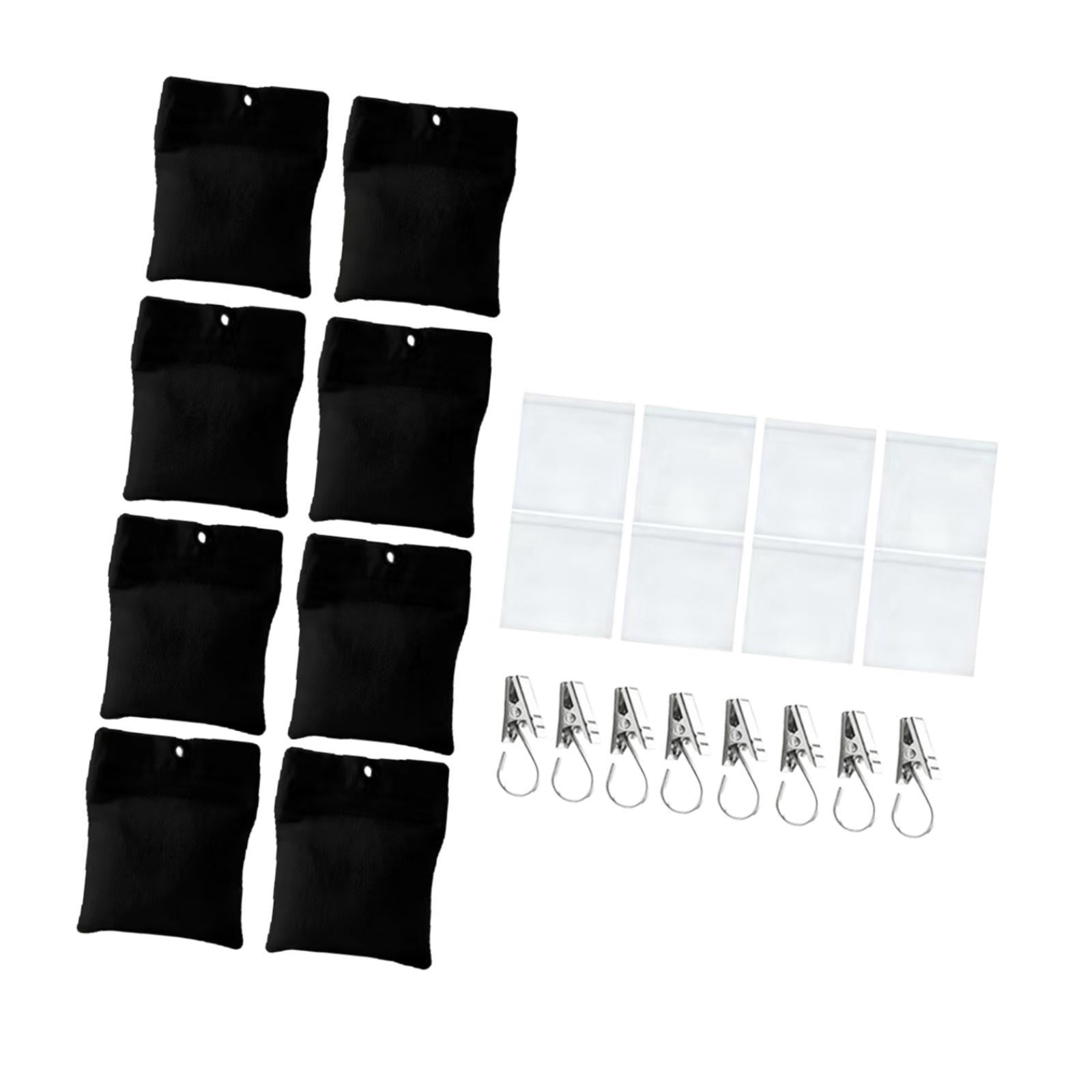 QSTDGVPW 8 Pieces Outdoor Curtain Weights Practical Heavy Duty for Wind Outside Patio Black