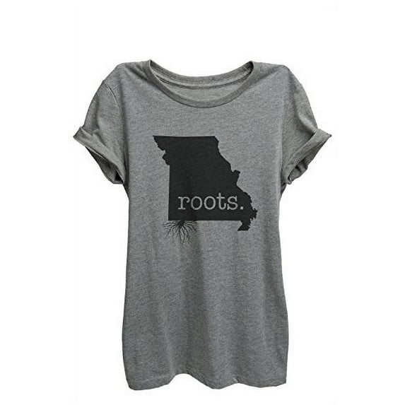 Home Roots State Missouri Womens Relaxed T-Shirt Tee Heather Grey - 2XL