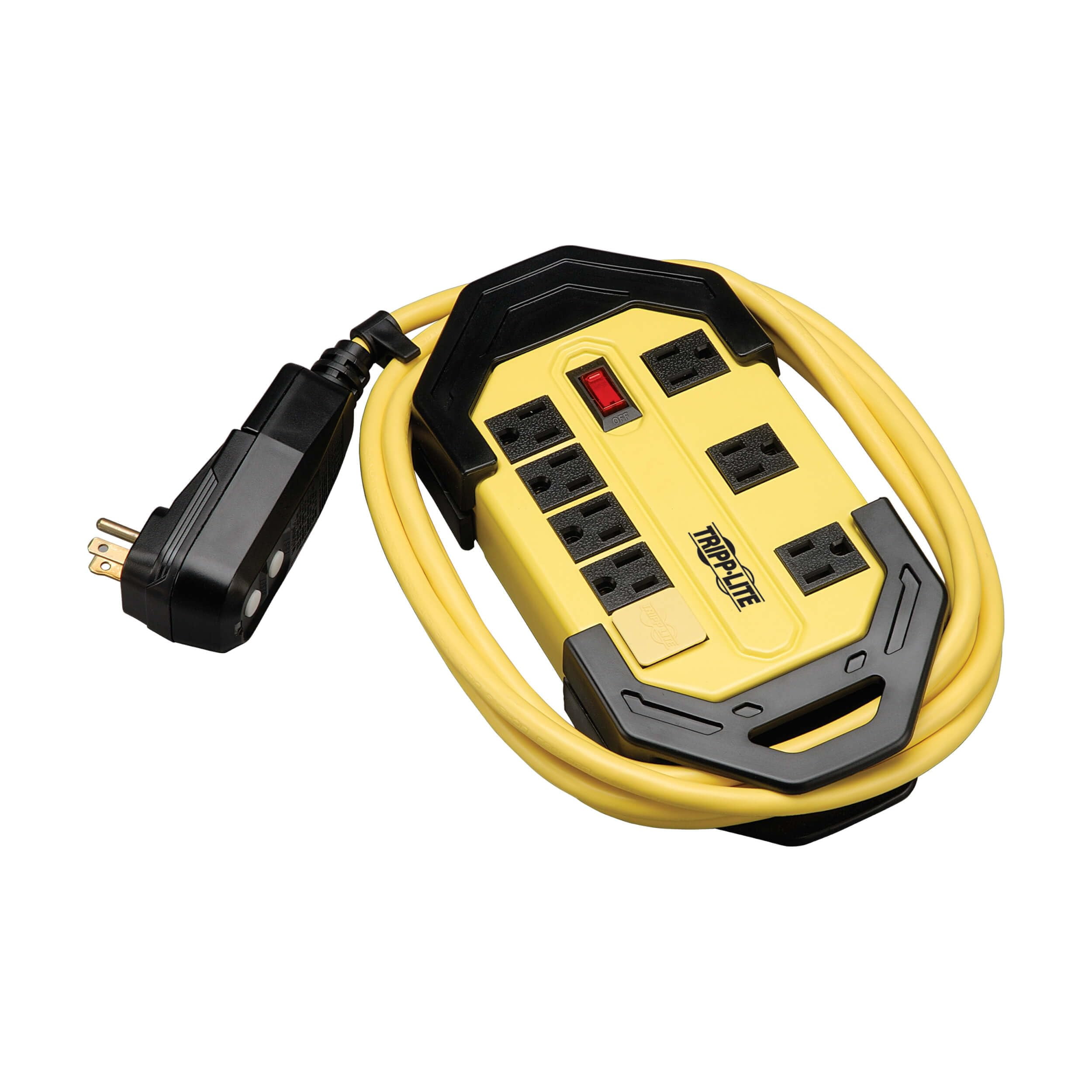 Tripp Lite 8 Outlet Safety Power Strip, 25ft Cord with GFCI 5-15P Plug, Hang Holes (TLM825GF)