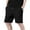 Black, variant on lmcalzta Mens Cotton Shorts Elastic Waist Drawstring Comfy Casual Athletic Shorts with Pockets Solid Color