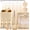 Beige, variant on 32PCS Bathroom Sets with Shower Curtain and Rugs Beige Bathroom Accessories Set Shower Curtain Set 3PCS Lotion Soap Dispenser Bathroom Accessories with Black Bathroom Decor