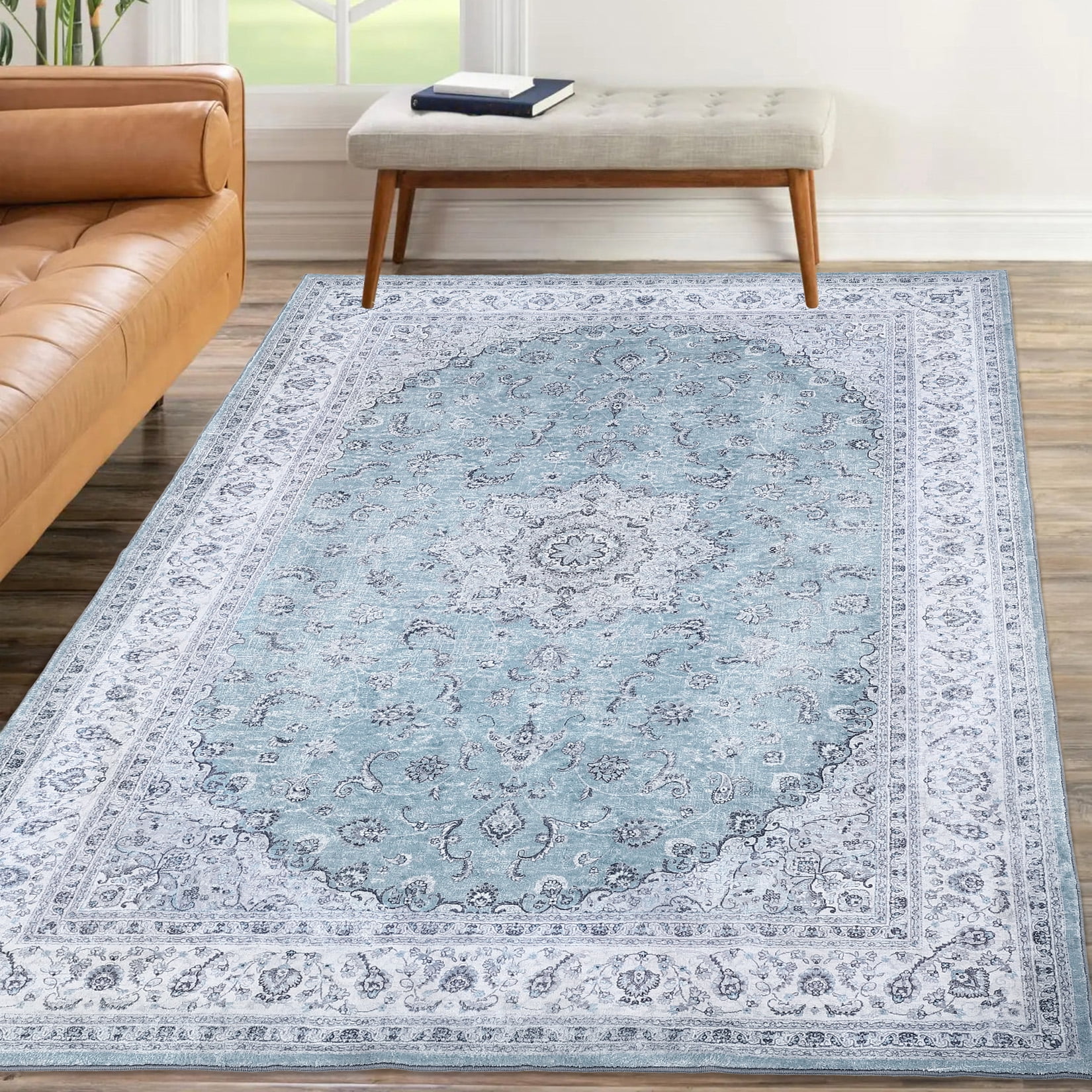 Haperlare Extra Large Area Rug Stain Water Resistant Boho Chic