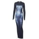 thumbnail image 4 of Vestido De Mujer Con Estampado De Cuerpo Vestido de manga larga Slim Fit Body-Shaping Atuendo Cóctel (Negro S) Ygjytge para Mujer Negro T L, 4 of 9