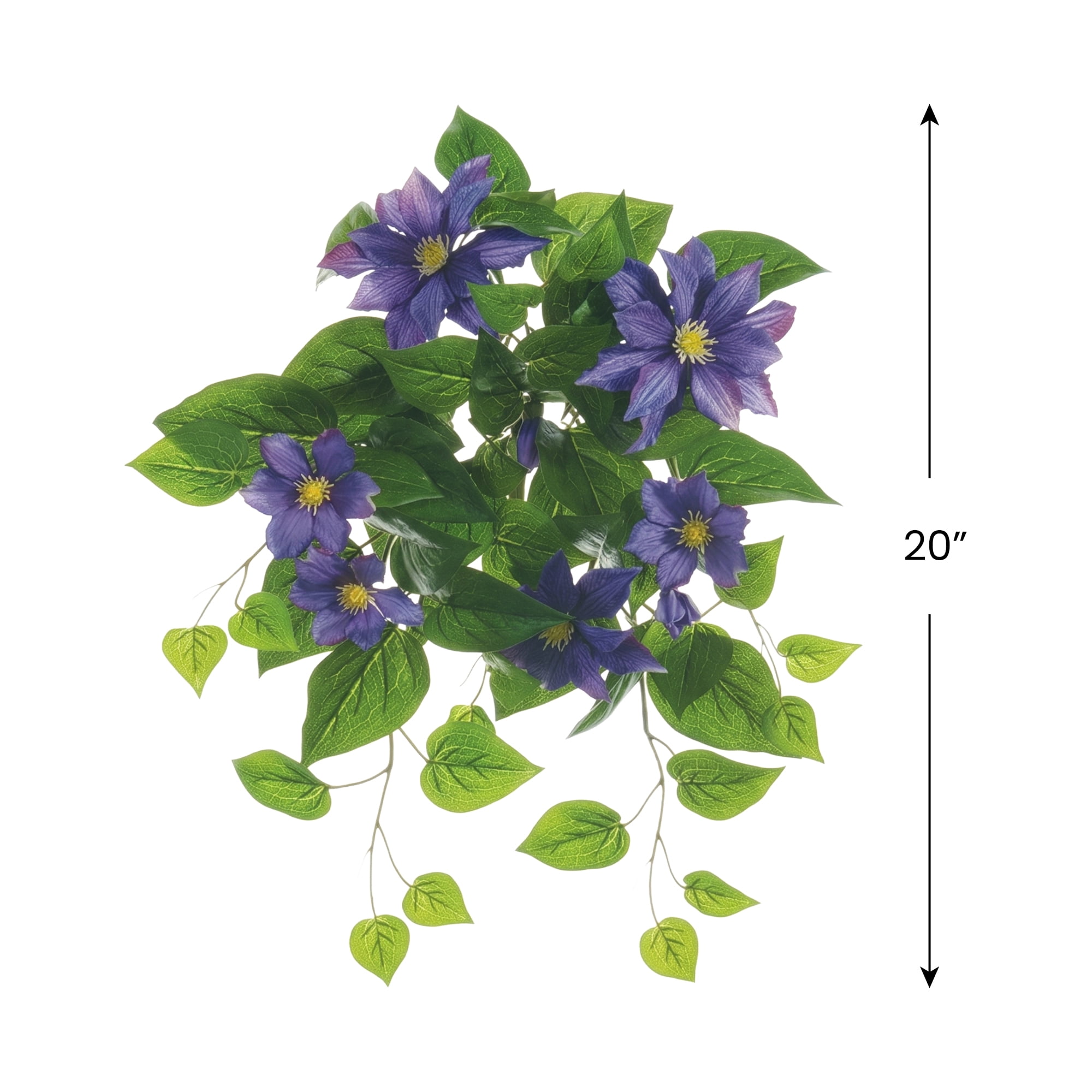 Artificial Morning Glory Floral Hanging Bush Spray - 20" - Purple