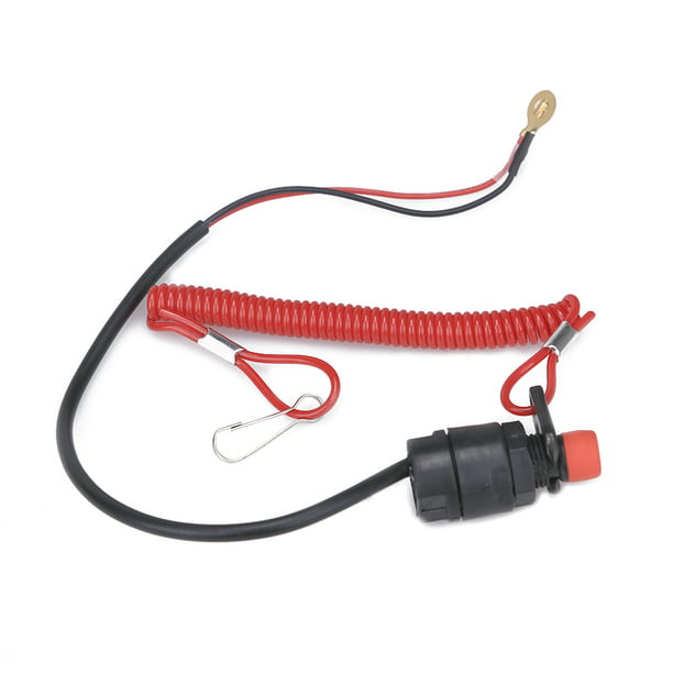 Universal Boat Outboard Engine Motor Kill Urgent Stop Switch With Safety Tether Lanyard