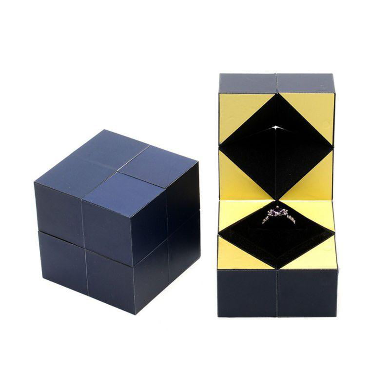 Details about   Creative Jewelry Box Rotating Square Magic Cube Ring Box Marriage Jewelry 