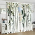 thumbnail image 4 of Green Eucalyptus Leave Curtains Watercolor Floral Spring Botanical Blackout Print Rod Pocket Window Drapes for Bedroom Living Room 42x63in, 4 of 6