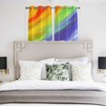 thumbnail image 4 of Abstract Ombre Colored Kitchen Curtains Short 45 Inch Length, Rainbow Watercolor Painting Art Grommet Top Bedroom Living Room Curtains, Light Filtering Cafe Curtain Drapes 2 Panels Set 84''x45'', 4 of 9