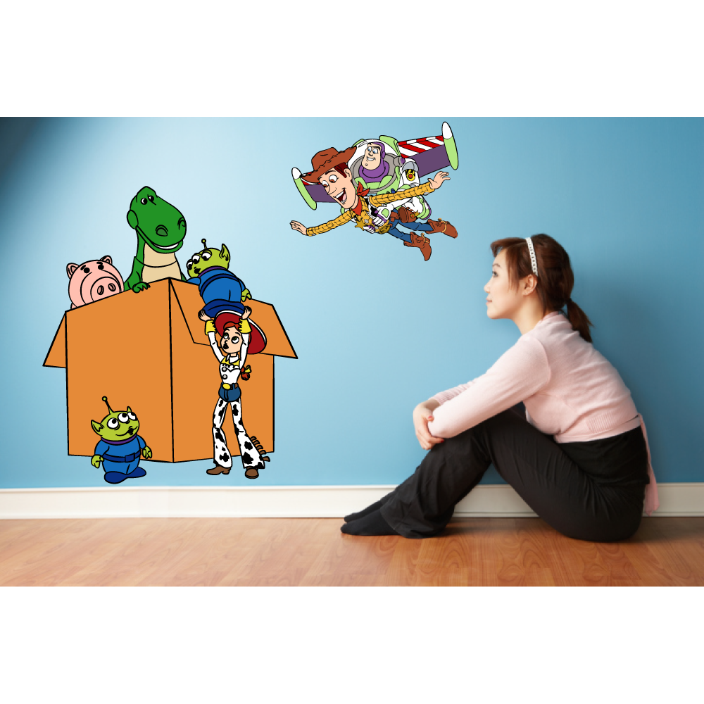 Toy Story Show Cartoon Characters Colorful Decors Wall Sticker Art