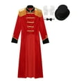 thumbnail image 5 of vastwit Women Medieval Circus Ringmaster Outfit Magician Jacket Lion Tamer Tuxedo Tailcoat Red A XXL, 5 of 7