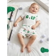 thumbnail image 5 of Baby Summer Outfits Casual Baseball/Golf Themed Crew Neck Short Sleeve Romper and Shorts 2 Pcs Set, 5 of 10