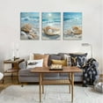 thumbnail image 4 of 3Pcs Coastal Seashell Conch Canvas Wall Art Summer Beach Waves Pictures Wall Decor Blue Beach Ocean Posters Prints Paintings for Bathroom Bedroom Living Room Sea View Room Decoration Prepare to hang, 4 of 6