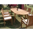 thumbnail image 4 of Teak Dining Set:8 Seater 9 Pc - 94" Oval Table And 8 Cahyo Stacking Arm Chairs Outdoor Patio Grade-A Teak Wood WholesaleTeak #WMDSCH8, 4 of 4