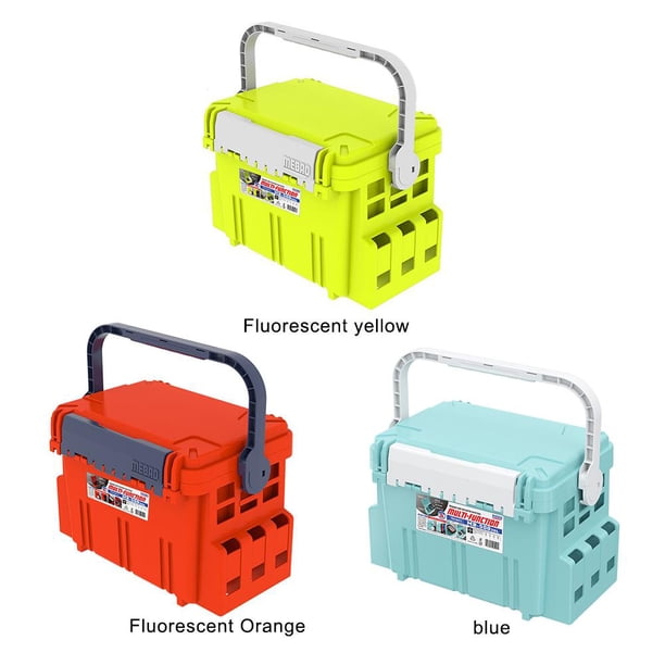 Caja de pesca de carpa multifuncional portátil duradera para artes de pesca (S amarillo)