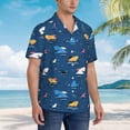 thumbnail image 6 of Picia Colorful Ocean Shark Gentle Cotton Regular Fit Short Sleeve Casual Hawaiian Shirt for Men-Small, 6 of 8